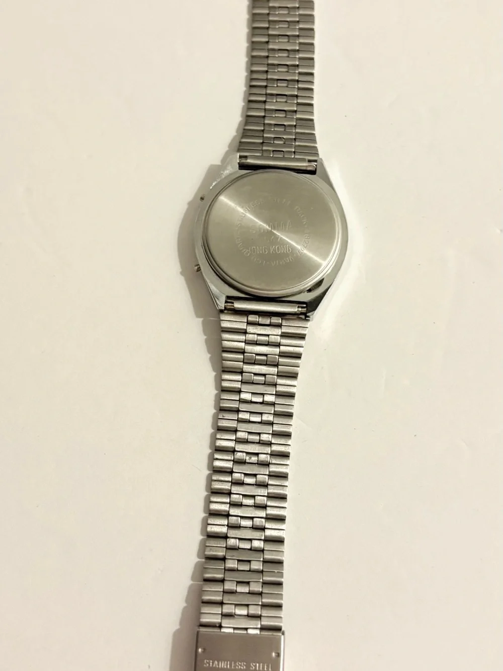 Somma Vintage/Retro LCD Digital Quartz Date Square 34mm Steel Silver Bracelet